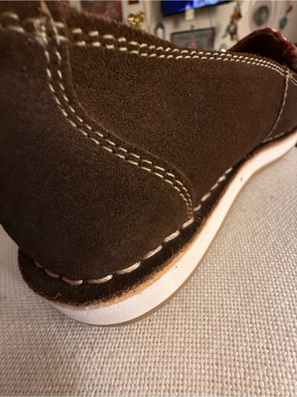 Myra Bag Brown Moccasin Loafers with Red & Yellow Aztec Fabric - Picture 9 of 9